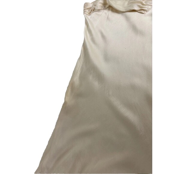 Vintage 90s Victoria Secret Gold Label 100% Silk Slip Midi Dress Large Cream - Picture 7 of 15